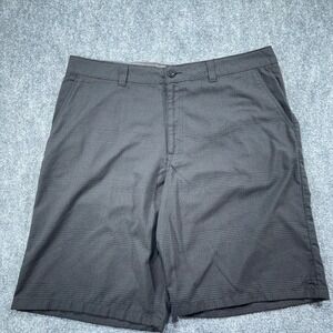 O'Neill Shorts‎ Mens 38 Black Plaid Casual Golf Outdoor Surf Flat Front #AB409